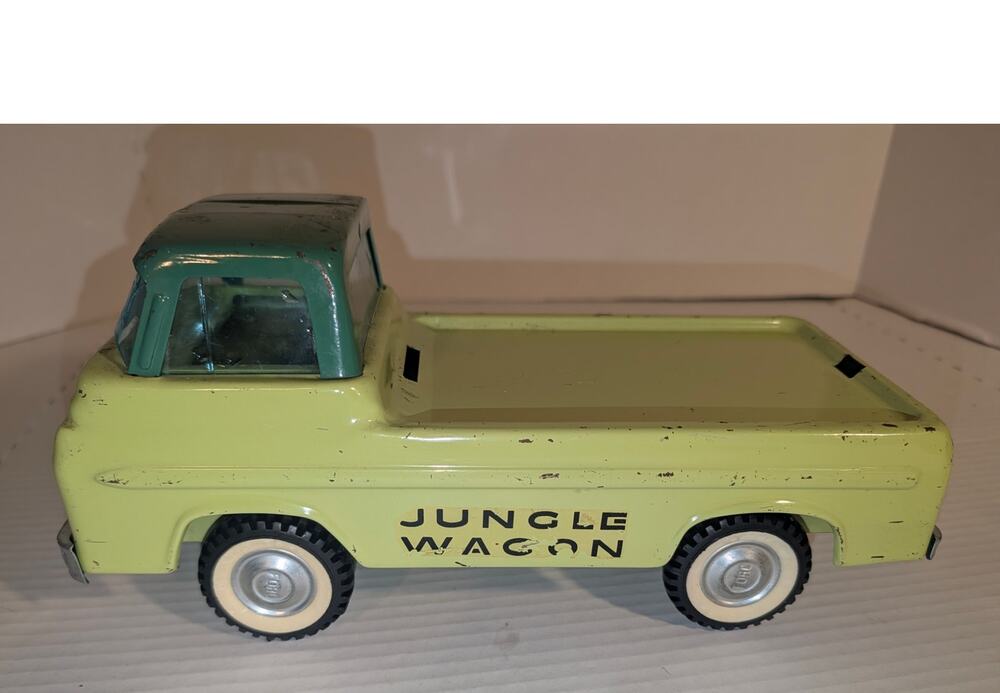 Vintage 1960s Nylint Ford Econoline Jungle Wagon Pressed Steel Toy Truck READ